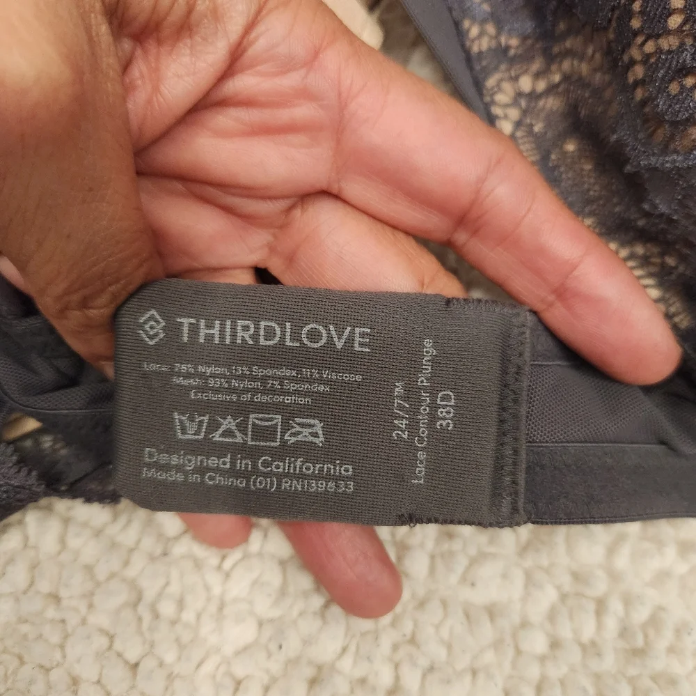 ThirdLove 24/7 lace contour plunge bra 38D